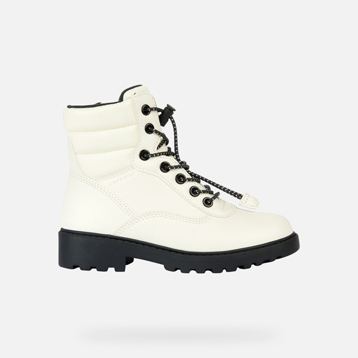 Waterproof boots CASEY ABX GIRL Light ivory/Black | GEOX