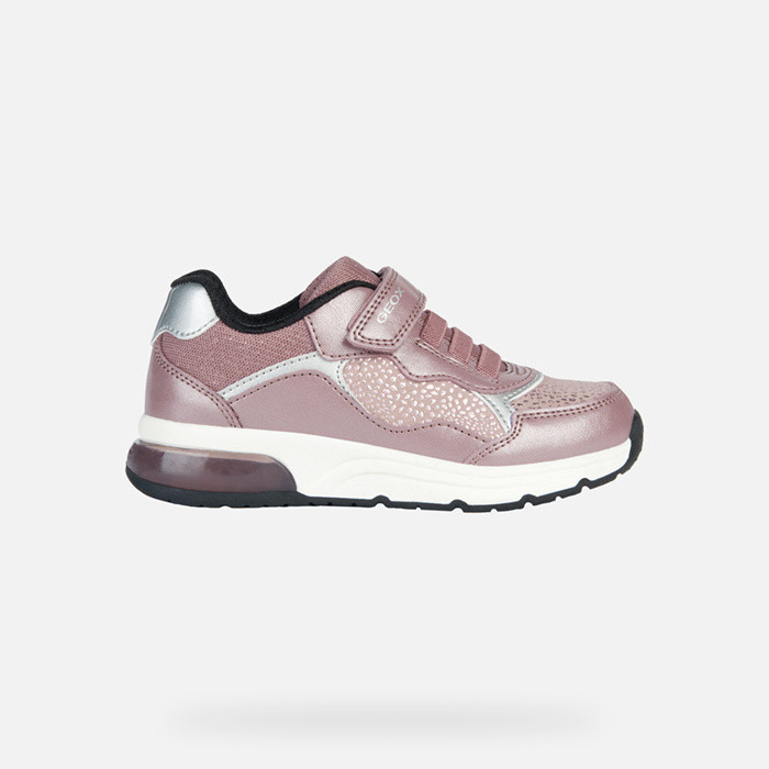 Shoes with lights SPACECLUB GIRL Dark Pink/Silver | GEOX