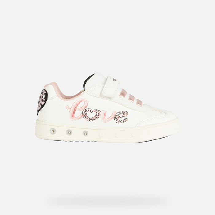 Shoes with lights SKYLIN GIRL White/Light Pink | GEOX