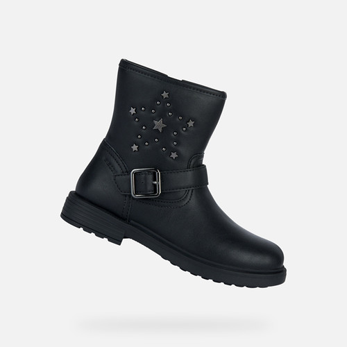 Geox Fille - Bottines Eclair - Fermeture éclair - Respirables - Tige Effet Cuir