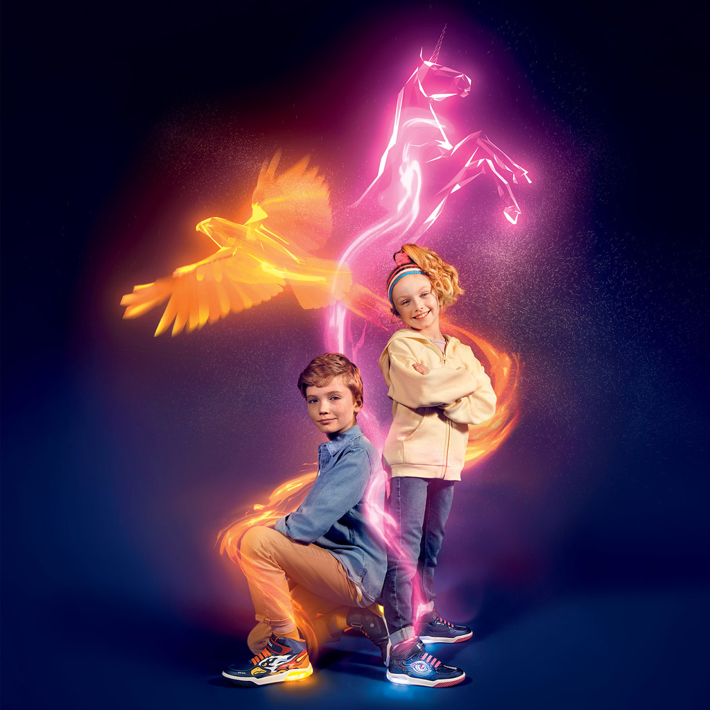 thumbnail image 2 of Geox Boys' Inek Light-Up Shoes - Breathable Waterproof Sneakers With LED Lights 2 of 12