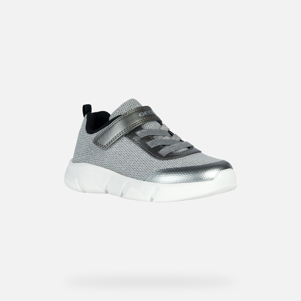 Low Top Sneakers ARIL JUNIOR Dark Silver/Black - image number 2 | GEOX