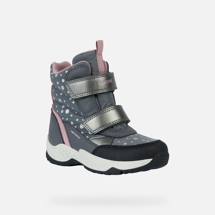 AB: Girl grey Waterproof Geox® Junior Boots SENTIERO Geox® | B