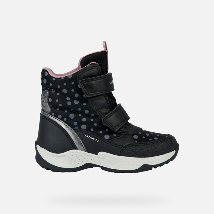 Waterproof boots SENTIERO ABX GIRL Black/Dark Silver | GEOX