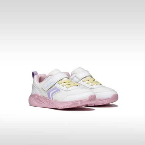 Canvas sneakers SPRINTYE JUNIOR White/Pink - image number 1 | GEOX