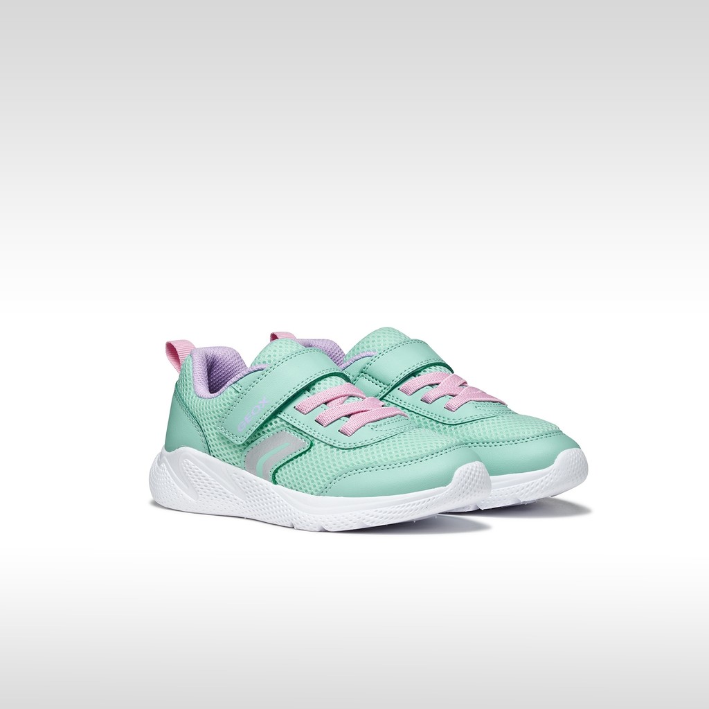 Canvas sneakers SPRINTYE JUNIOR Sea Green/Pink - image number 1 | GEOX