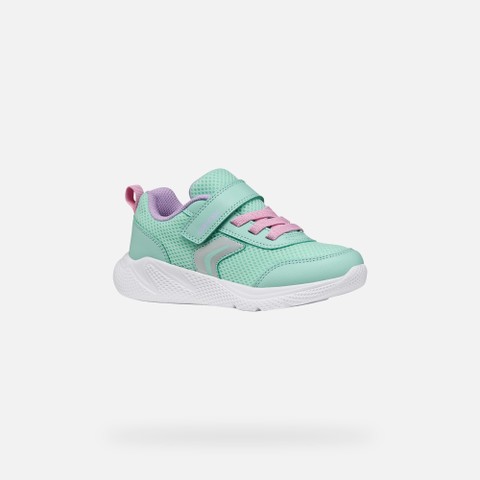 Canvas sneakers SPRINTYE JUNIOR Sea Green/Pink - image number 2 | GEOX