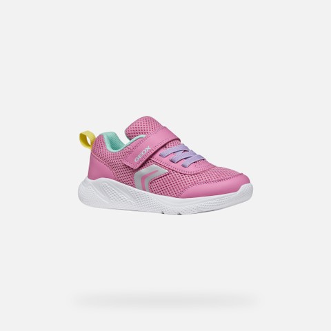 Canvas sneakers SPRINTYE JUNIOR Pink/Watersea - image number 2 | GEOX