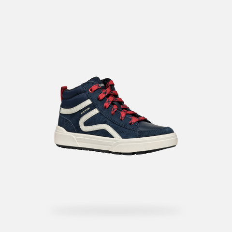 High Top Sneakers WEEMBLE BOY Navy/Red - image number 2 | GEOX