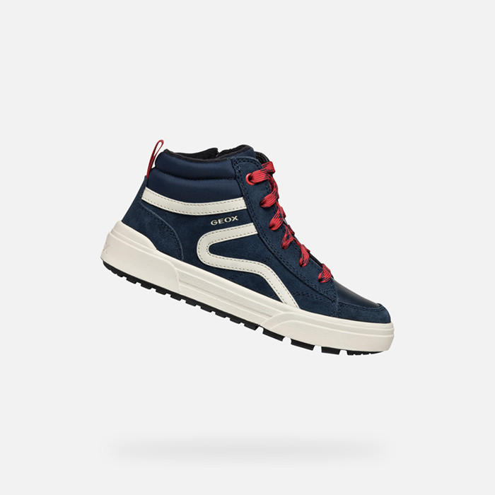 Sneakers alte WEEMBLE BAMBINO Blu navy/Rosso | GEOX