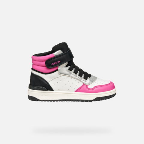 High top sneakers WASHIBA JUNIOR White/Fuchsia - image number 1 | GEOX