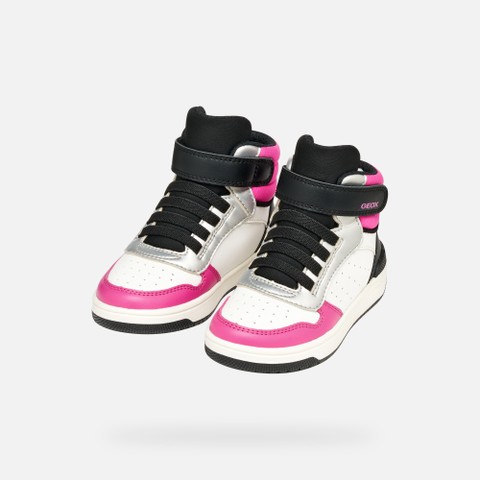 High top sneakers WASHIBA JUNIOR White/Fuchsia - image number 7 | GEOX
