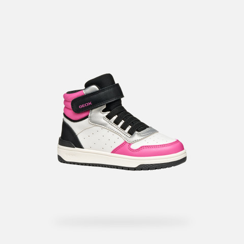 High top sneakers WASHIBA JUNIOR White/Fuchsia - image number 2 | GEOX