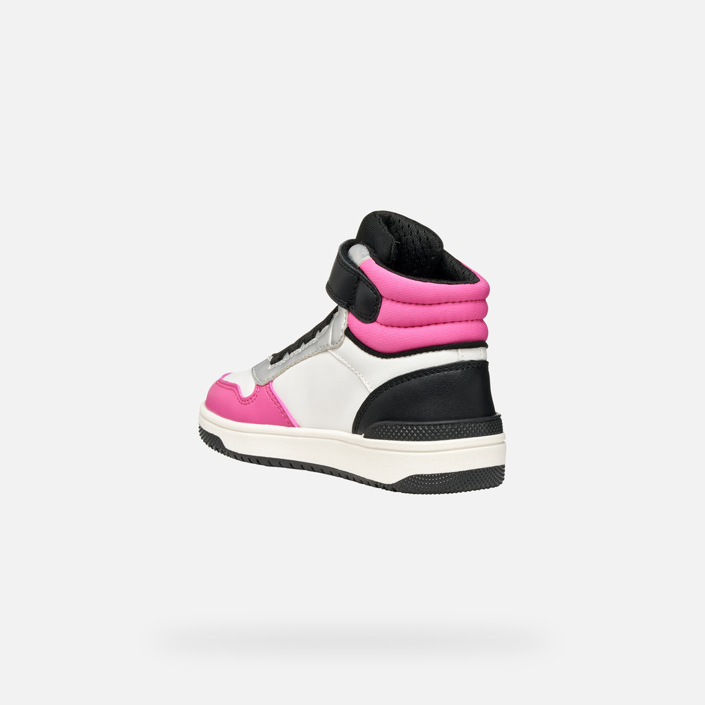 High top sneakers WASHIBA JUNIOR White/Fuchsia - image number 3 | GEOX