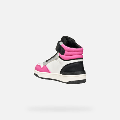 High top sneakers WASHIBA JUNIOR White/Fuchsia - image number 3 | GEOX