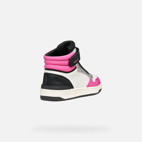 High top sneakers WASHIBA JUNIOR White/Fuchsia - image number 4 | GEOX