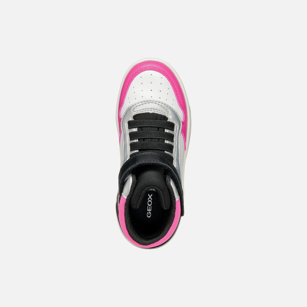 High top sneakers WASHIBA JUNIOR White/Fuchsia - image number 5 | GEOX