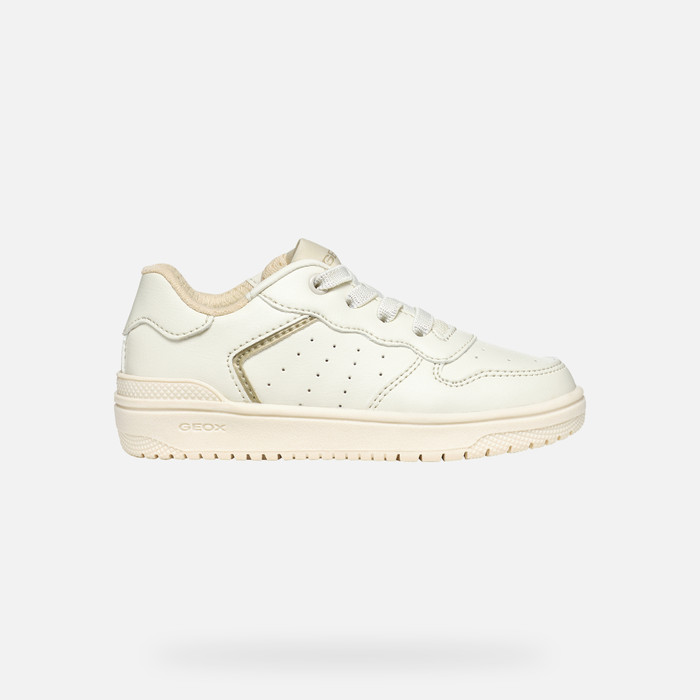 Geox® WASHIBA D: Low Top Sneakers ivory Junior Girl | Geox®