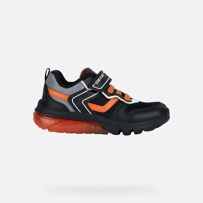Shoes with lights CIBERDRON JUNIOR Black/Orange | GEOX