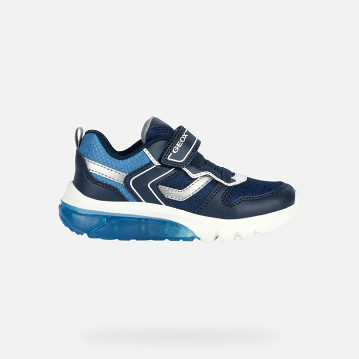 Shoes with lights CIBERDRON JUNIOR Navy/Dark silver | GEOX