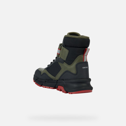 waterproof boots FLEXYPER PLUS ABX BOY Military/Red - image number 3 | GEOX