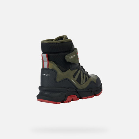 waterproof boots FLEXYPER PLUS ABX BOY Military/Red - image number 4 | GEOX