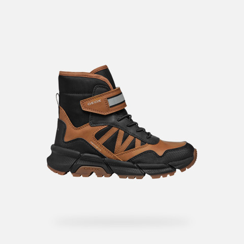 Mid calf boots FLEXYPER PLUS ABX BOY Tobacco/Black - image number 1 | GEOX