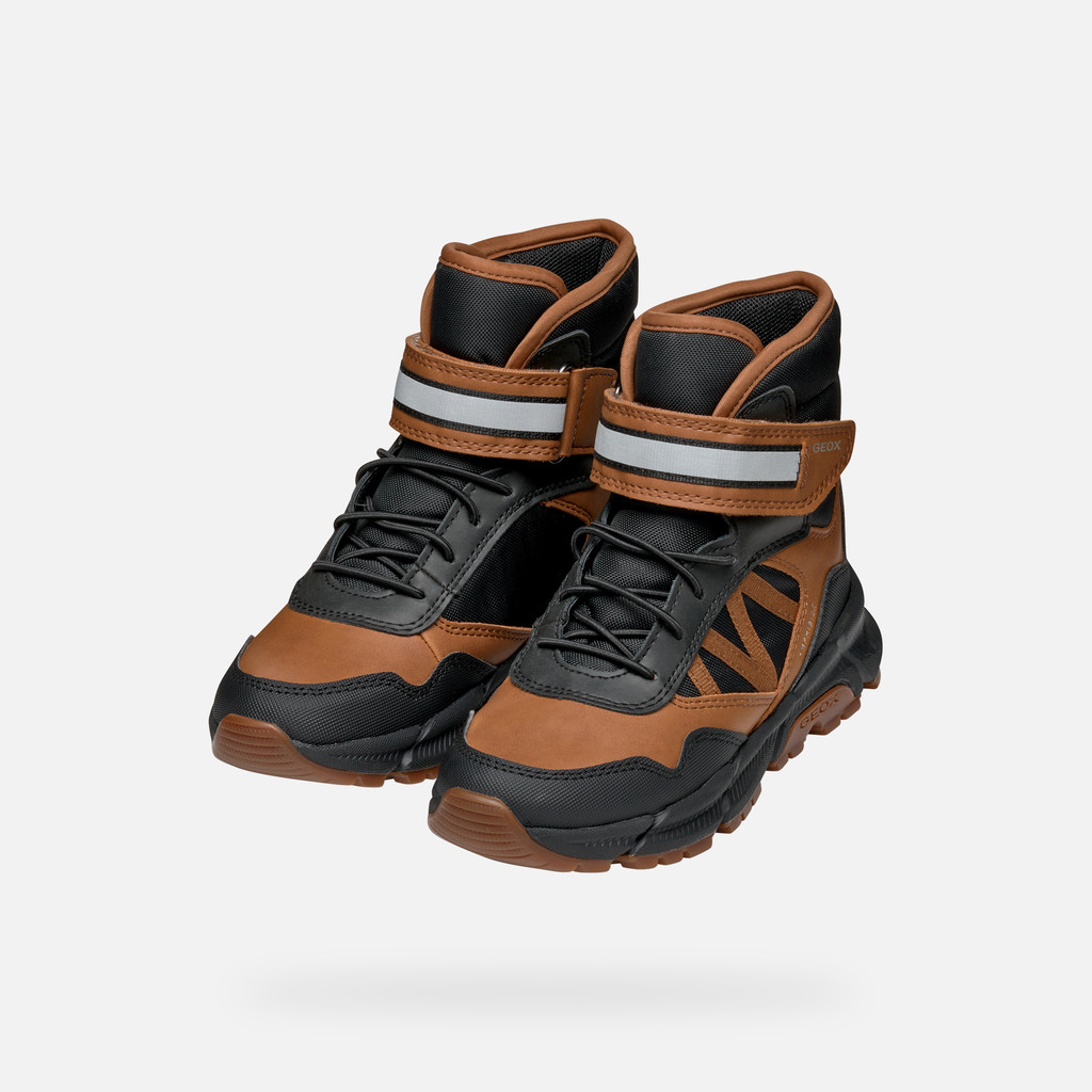 Mid calf boots FLEXYPER PLUS ABX BOY Tobacco/Black - image number 7 | GEOX