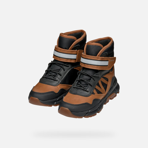Mid calf boots FLEXYPER PLUS ABX BOY Tobacco/Black - image number 7 | GEOX