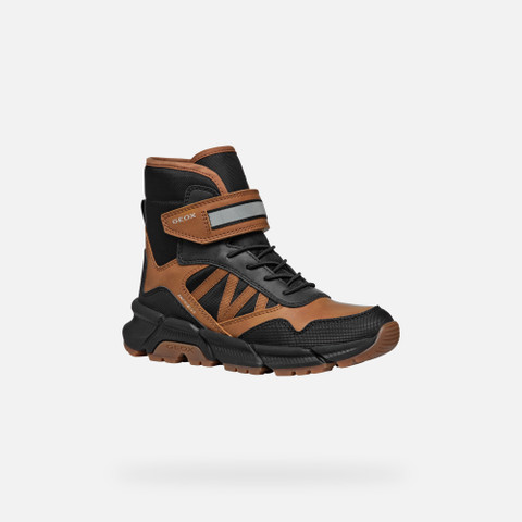 Mid calf boots FLEXYPER PLUS ABX BOY Tobacco/Black - image number 2 | GEOX