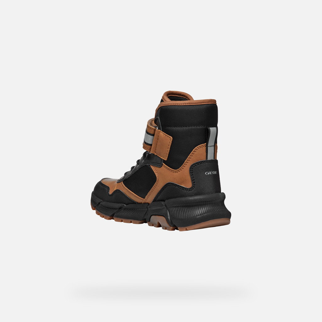 Mid calf boots FLEXYPER PLUS ABX BOY Tobacco/Black - image number 3 | GEOX