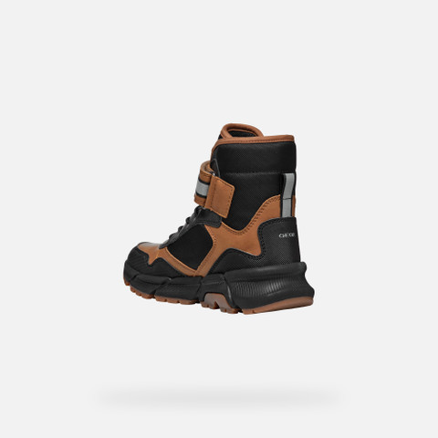 Mid calf boots FLEXYPER PLUS ABX BOY Tobacco/Black - image number 3 | GEOX