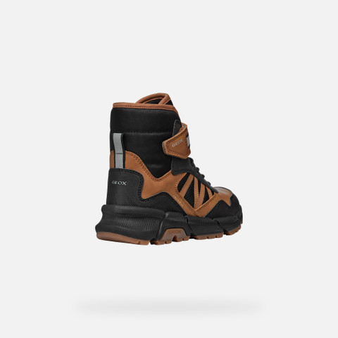 Mid calf boots FLEXYPER PLUS ABX BOY Tobacco/Black - image number 4 | GEOX