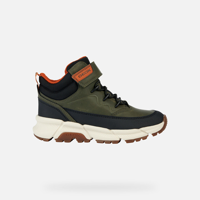 Waterproof boots FLEXYPER PLUS ABX BOY Military/Orange | GEOX