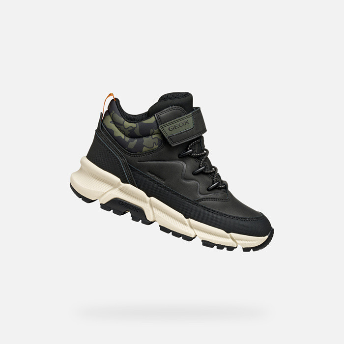 Mid calf boots FLEXYPER PLUS ABX BOY Black/Military | GEOX