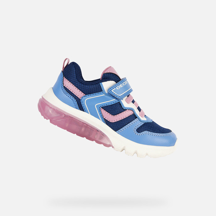 Shoes with lights CIBERDRON JUNIOR Navy/Pink | GEOX