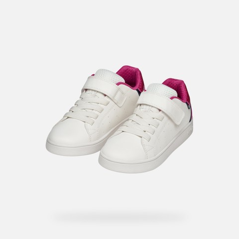 Low top sneakers ECLYPER JUNIOR White/Fuchsia - image number 7 | GEOX