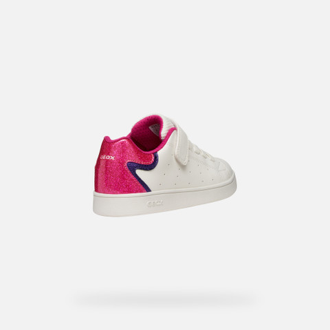 Low top sneakers ECLYPER JUNIOR White/Fuchsia - image number 4 | GEOX