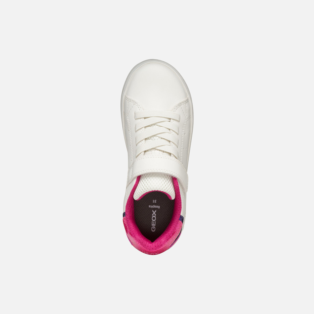 Low top sneakers ECLYPER JUNIOR White/Fuchsia - image number 5 | GEOX