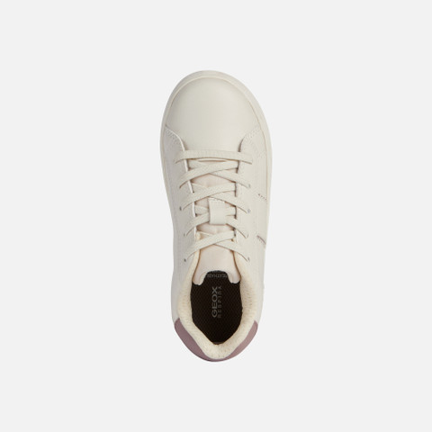 Low Top Sneakers ECLYPER JUNIOR Light ivory/Old rose - image number 5 | GEOX