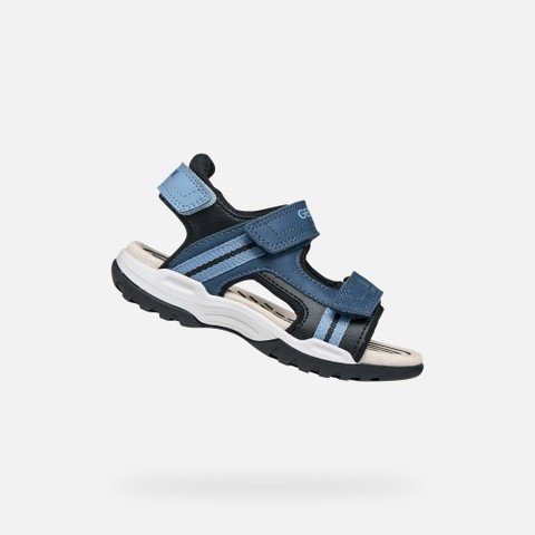 Sandals with straps BOREALIS BOY Denim/Black | GEOX