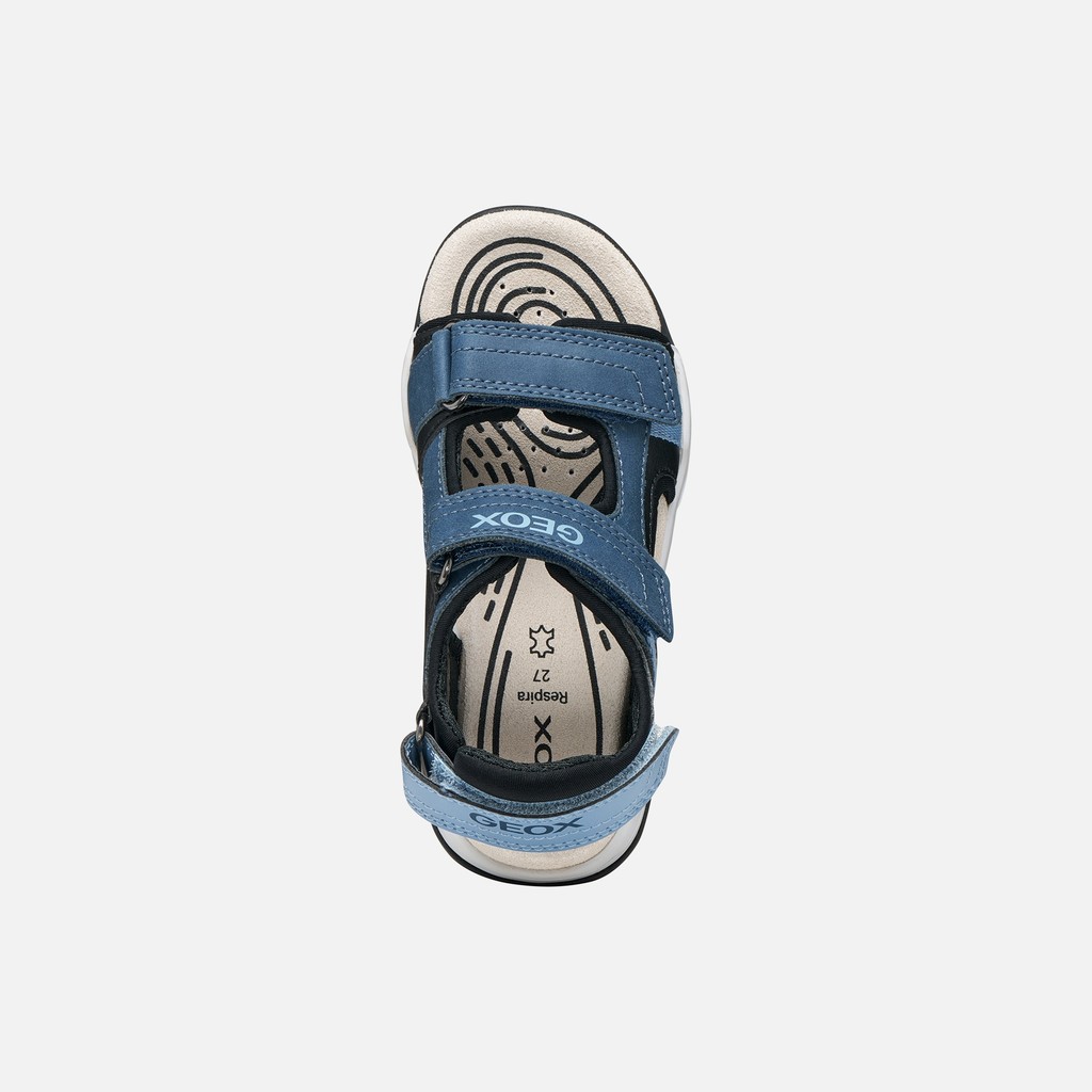 Sandals with straps BOREALIS BOY Denim/Black - image number 5 | GEOX