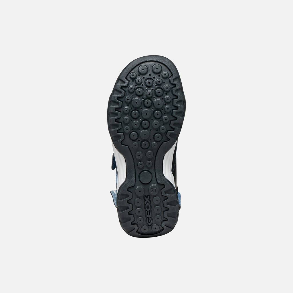 Sandals with straps BOREALIS BOY Denim/Black - image number 6 | GEOX