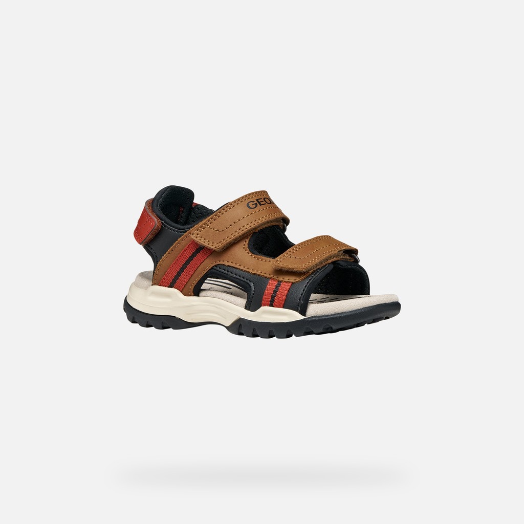 Sandalen mit Riemchen BOREALIS JUNGE Hellbraun/Ziegelrot - image number 2 | GEOX