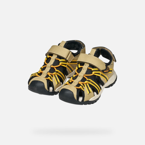 Closed toe sandals BOREALIS BOY Beige/Yellow - image number 7 | GEOX