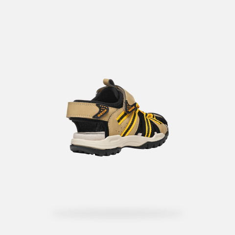Closed toe sandals BOREALIS BOY Beige/Yellow - image number 4 | GEOX