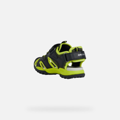 closed toe sandals BOREALIS BOY Black/Lime - image number 3 | GEOX