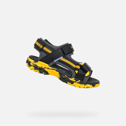 Sandals with straps BOREALIS JUNIOR Black/Yellow - image number 0 | GEOX