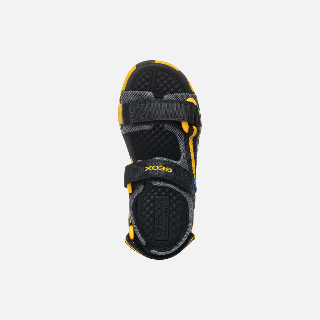Sandals with straps BOREALIS JUNIOR Black/Yellow - image number 5 | GEOX