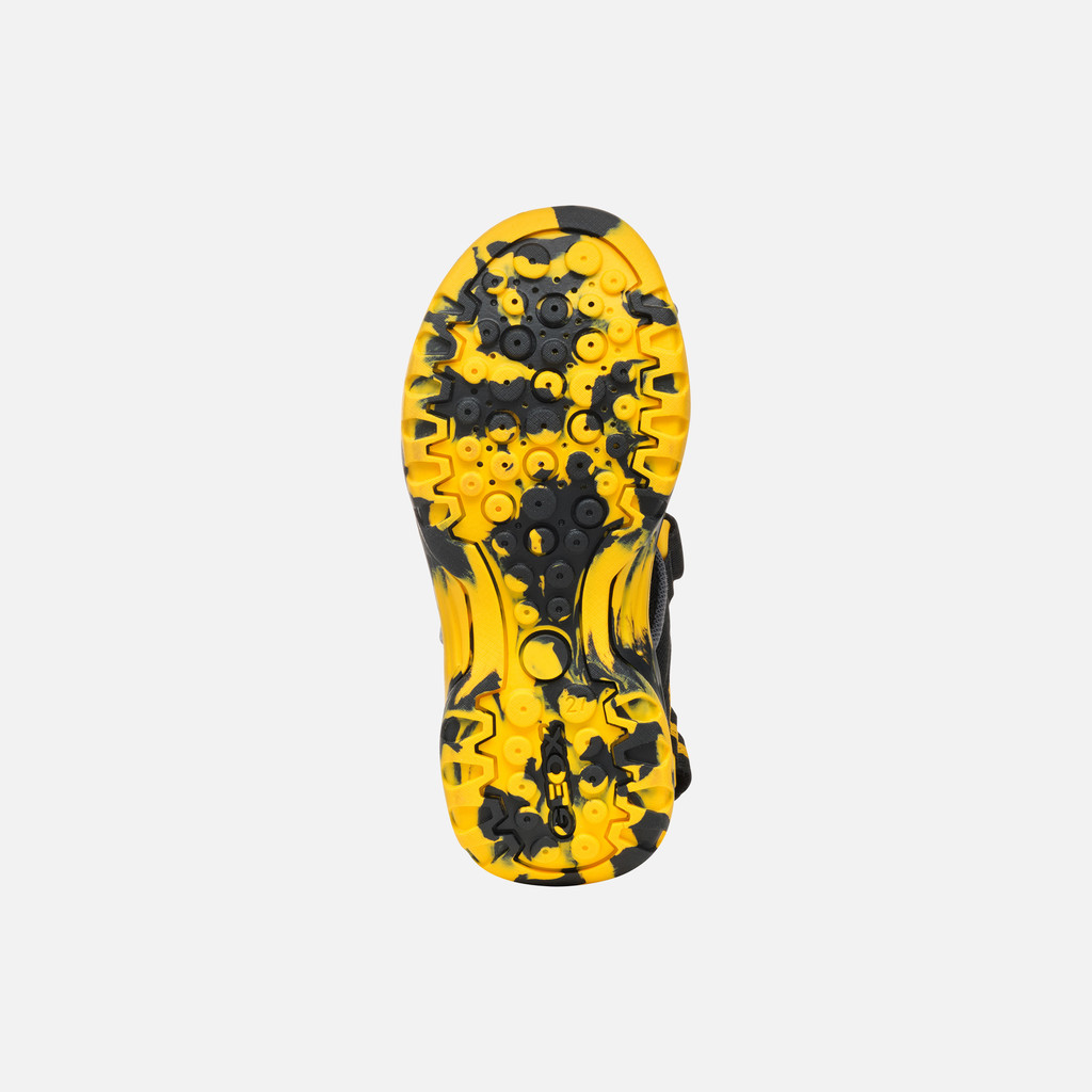 Sandals with straps BOREALIS JUNIOR Black/Yellow - image number 6 | GEOX